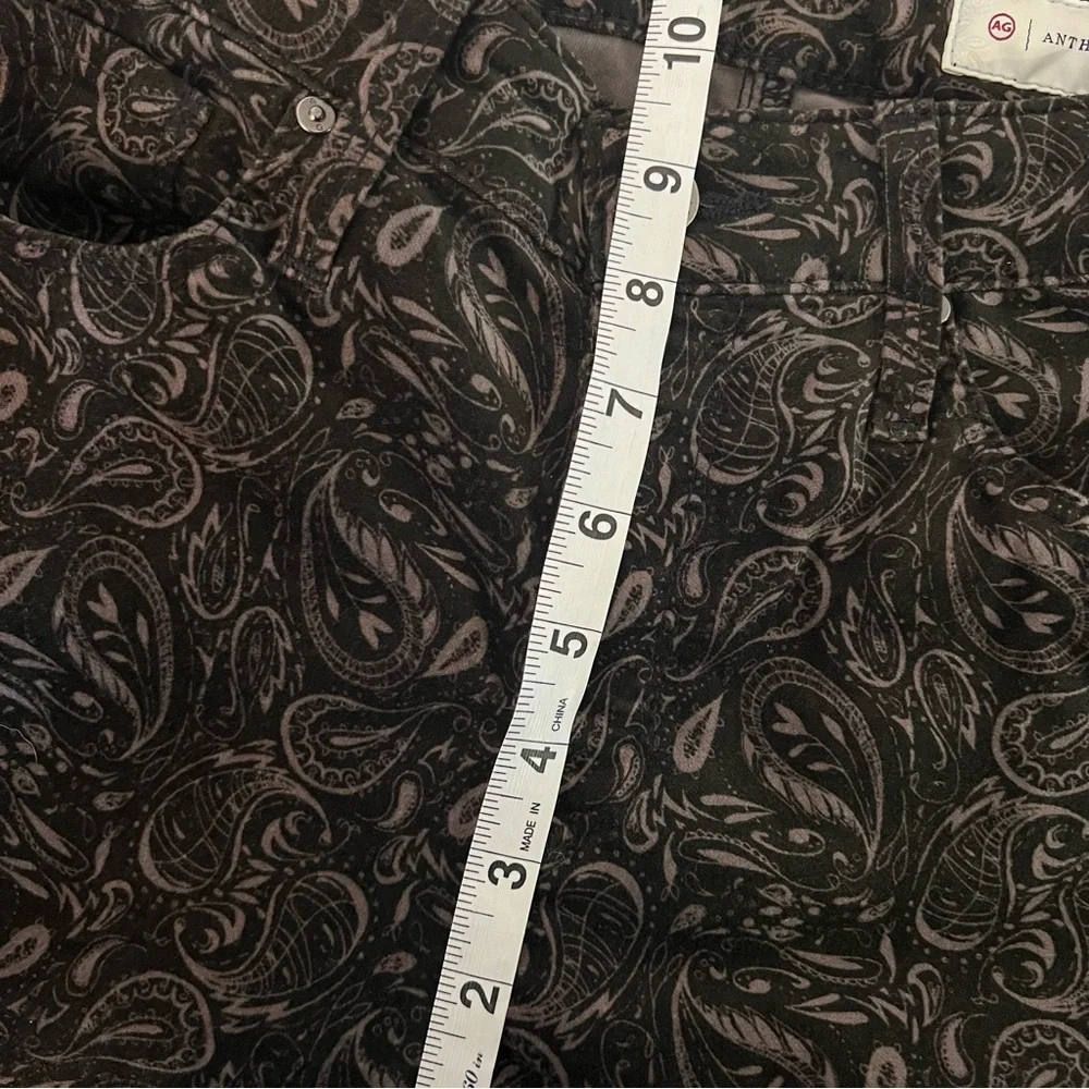 ANTHROPOLOGIE AG Adriano Goldschmied Velvet Paisley High Rise Stevie Ankle Pants - Picture 12 of 14